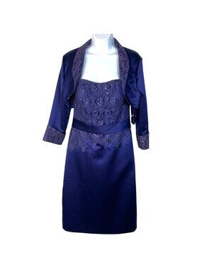 Romantic Bridals Purple Mother Of The Bride Dress & Jacket Set Size 10